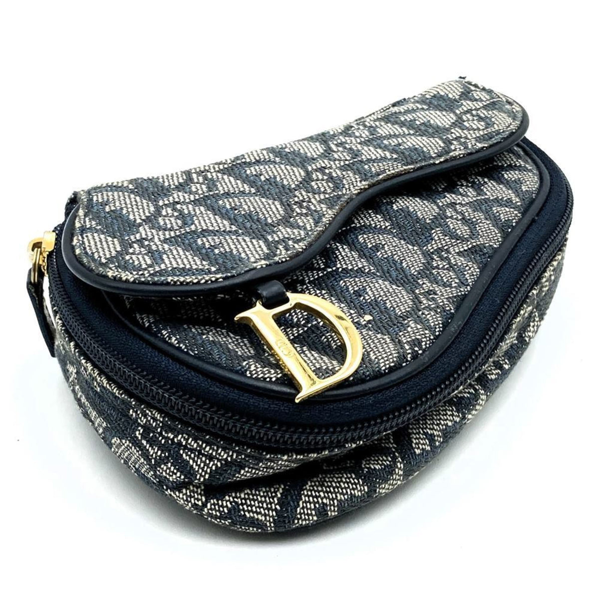 Christian Dior Navy Canvas Pouch Rovelle Bags