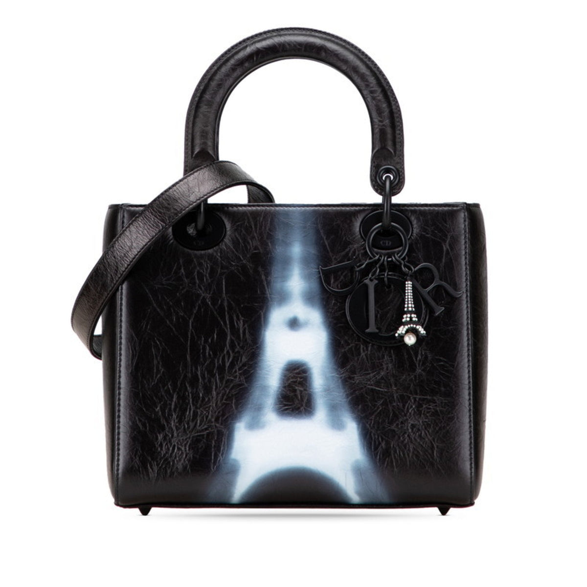 Christian Dior Lady Dior Black White Pvc Leather Handbag Shoulder Bag Rovelle Bags