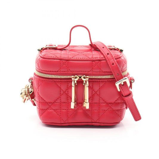 Christian Dior Lady Dior Red Color Leather Handbag Leather Rovelle Bags