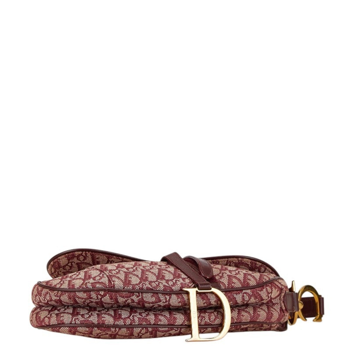 Christian Dior Bordeaux Red Color Canvas Leather Handbag Rovelle Bags