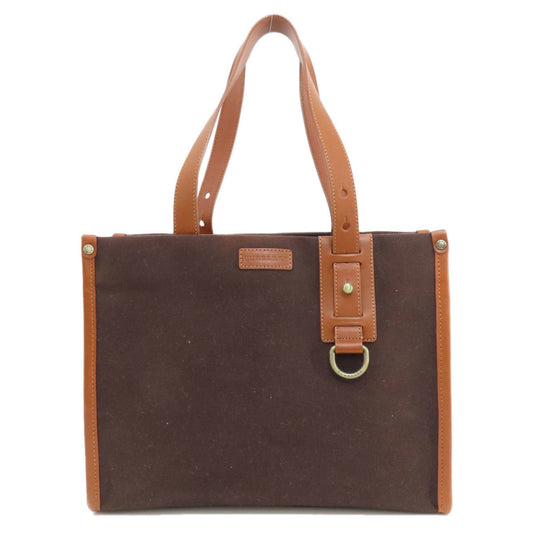 Burberry Dark Brown Canvas Tote Bag ( )