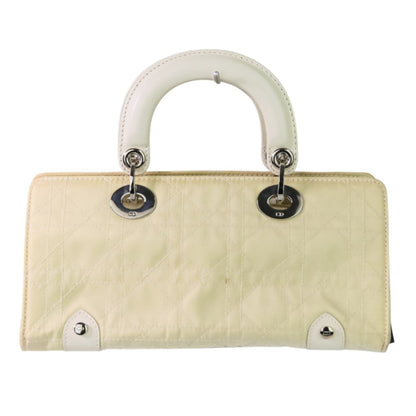 Christian Dior Off-White Nylon Leather Handbag Rovelle Bags