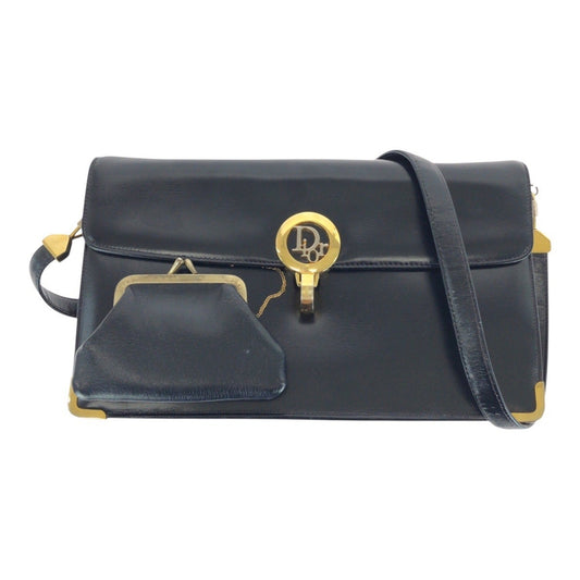Christian Dior Black Leather Pochette Shoulder Bag Style 4 Rovelle Bags