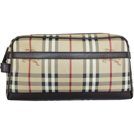 Burberry Beige Multi-Color Pvc Leather Clutch Bag ( )