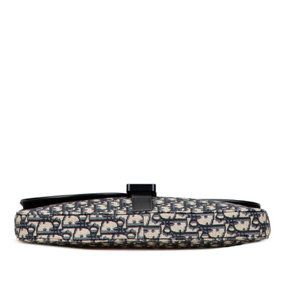 Christian Dior Beige Navy Black Canvas Leather Clutch Bag Rovelle Bags