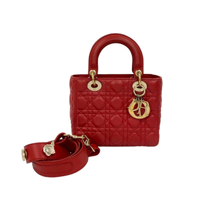 Christian Dior Red Color Leather Handbag Shoulder Bag Style 2 Rovelle Bags