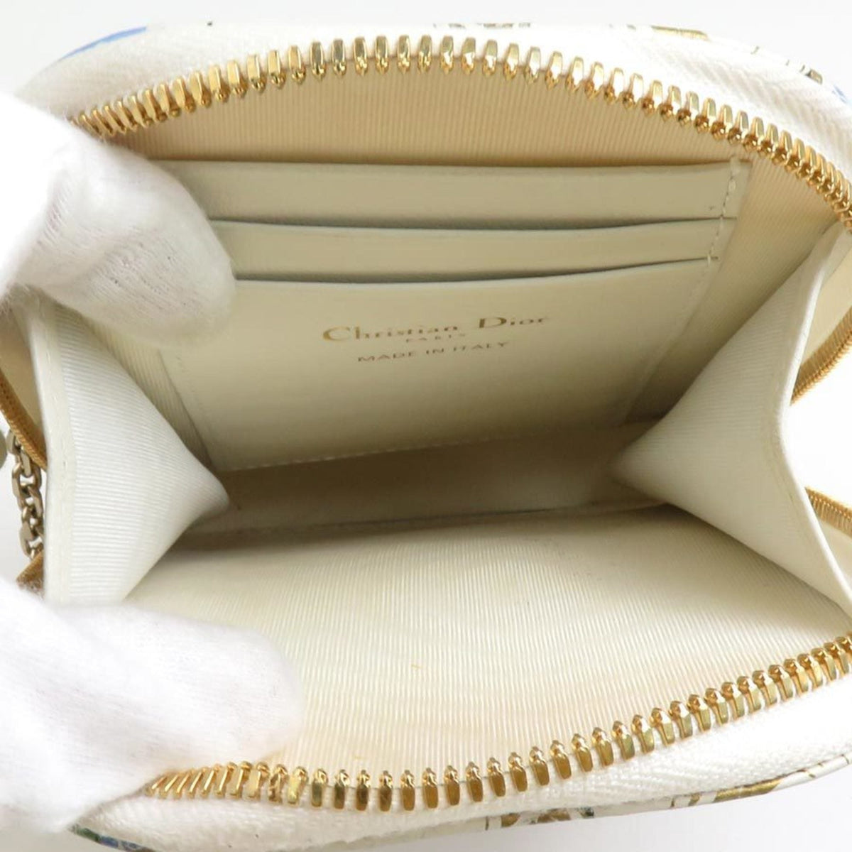 Christian Dior Ivory Multi-Color Leather Pouch Rovelle Bags