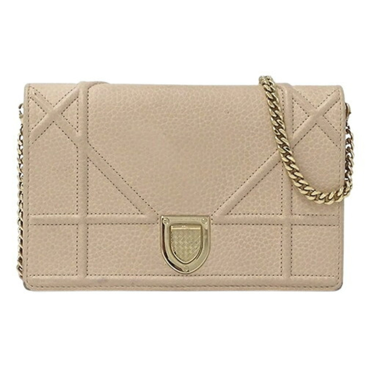 Christian Dior Pink Beige Leather Clutch Bag Shoulder Bag Rovelle Bags