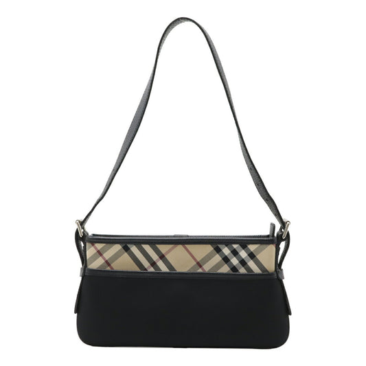 Burberry Beige Black Nylon Canvas Shoulder Bag ( )