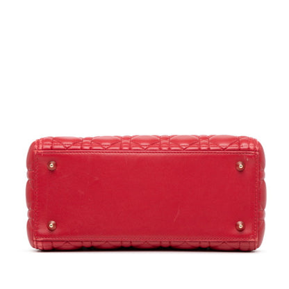 Christian Dior Lady Dior Red Color Leather Handbag Rovelle Bags