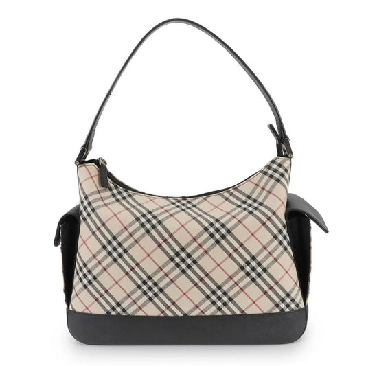 Burberry Beige Brown Canvas Leather Shoulder Bag ( )