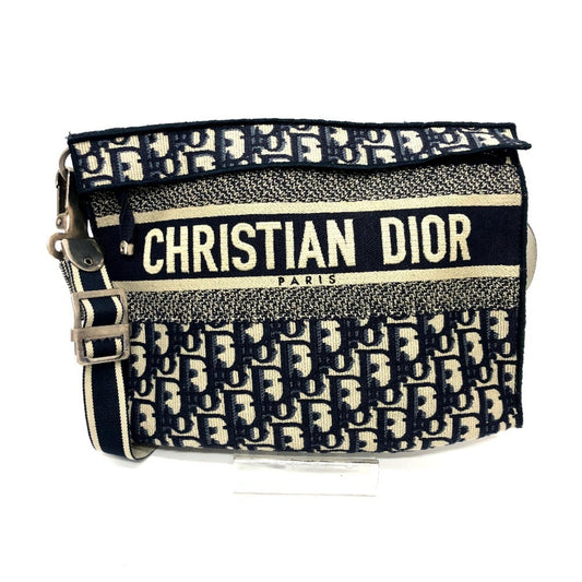 Christian Dior Navy Jacquard Shoulder Bag Rovelle Bags