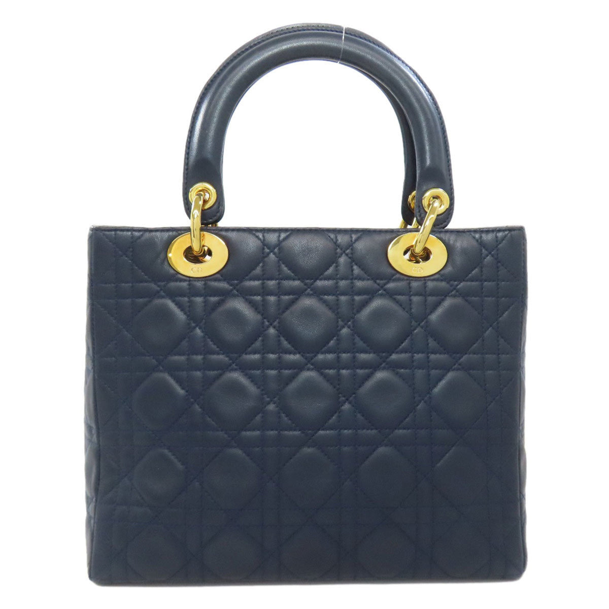 Christian Dior Navy Leather Handbag Rovelle Bags