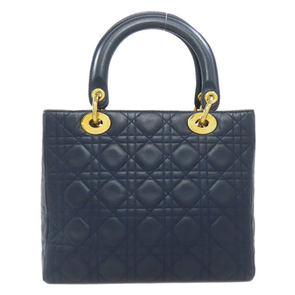 Christian Dior Navy Leather Handbag Rovelle Bags