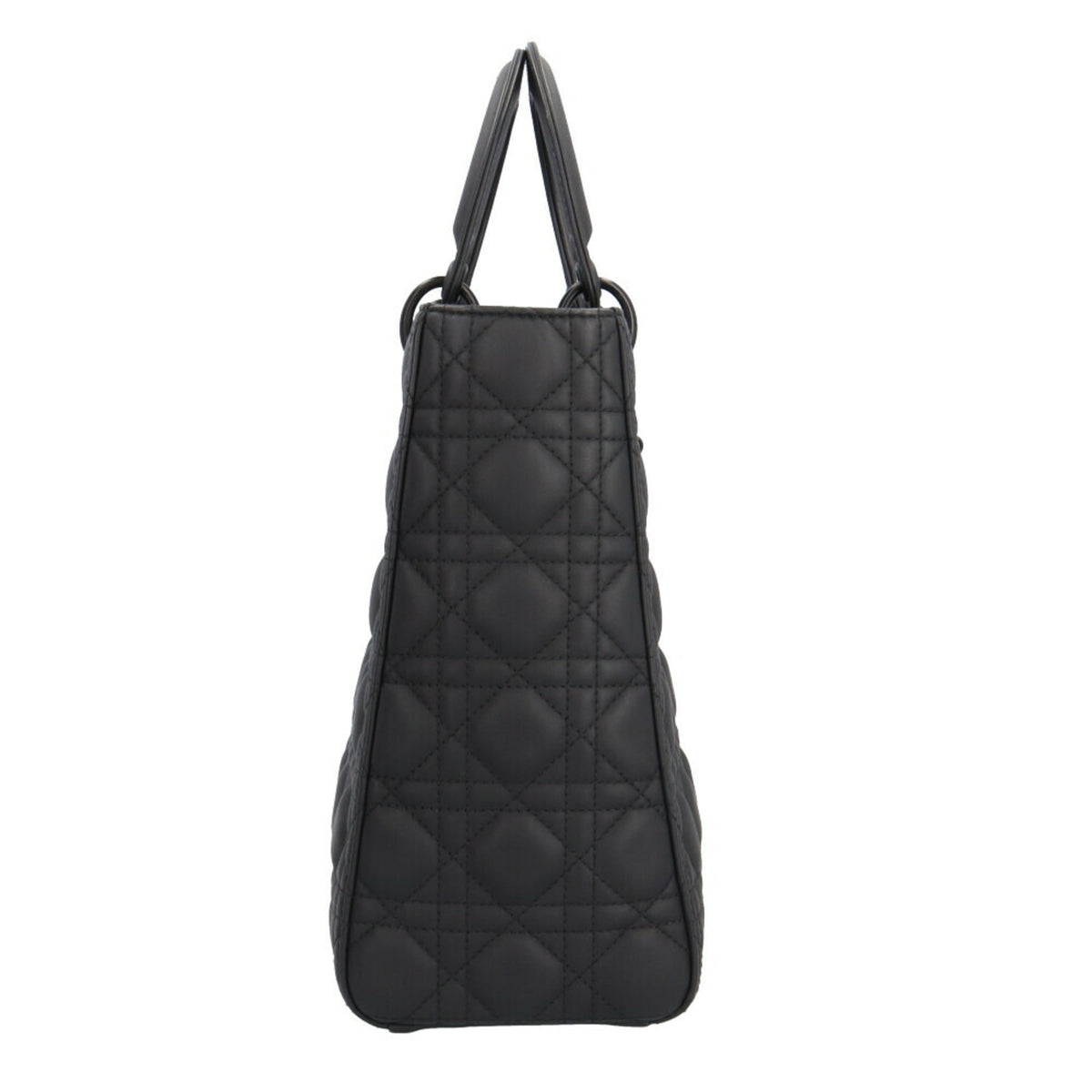 Christian Dior Lady Dior Black Leather Shoulder Bag Leather Rovelle Bags