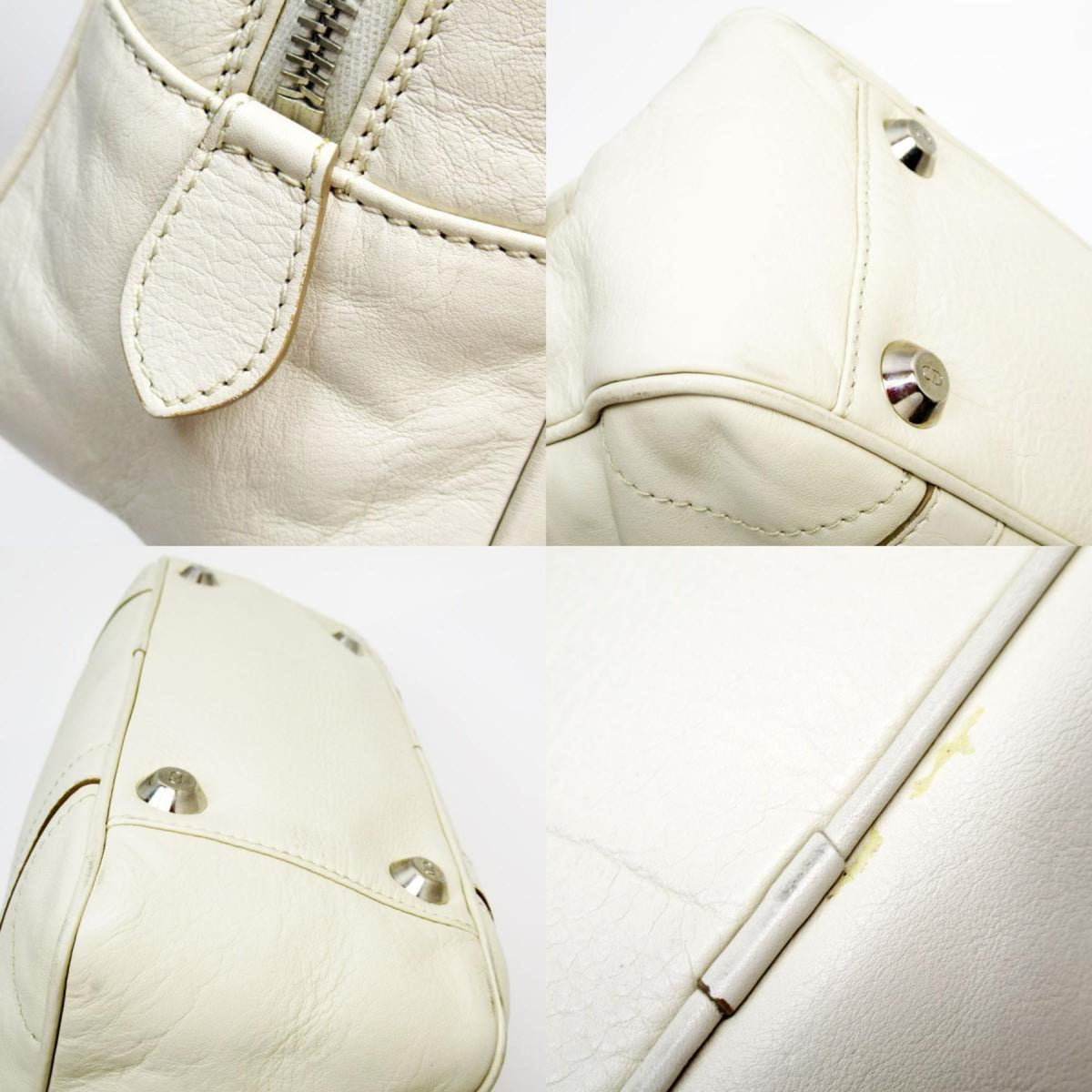 Christian Dior Ivory Leather Handbag Leather Rovelle Bags