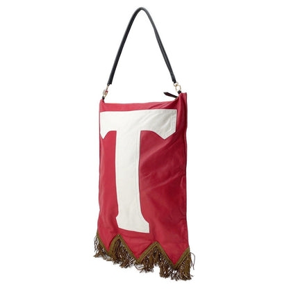 Burberry Red Color White Leather Handbag ( )