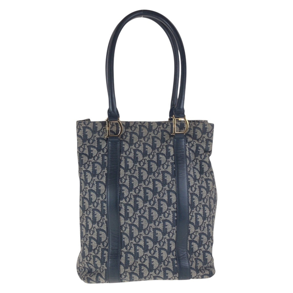 Christian Dior Navy Canvas Leather Shoulder Bag Tote Bag Rovelle Bags
