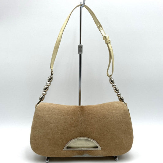 Christian Dior Beige Pvc Leather Handbag Rovelle Bags