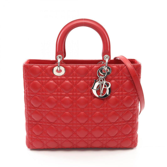 Christian Dior Red Color Leather Handbag Leather Rovelle Bags