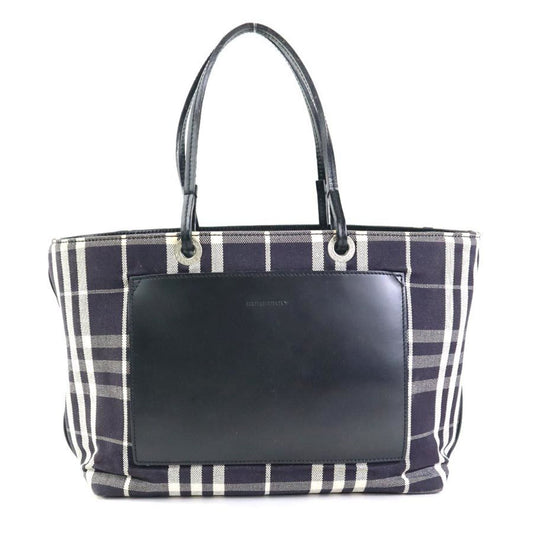 Burberry Black Canvas Leather Handbag ( )