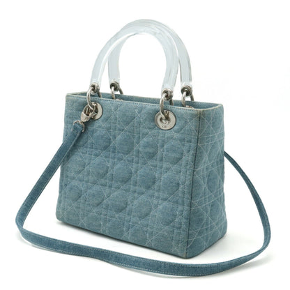 Christian Dior Clear Light Blue Denim Plastic Handbag Shoulder Bag () Rovelle Bags