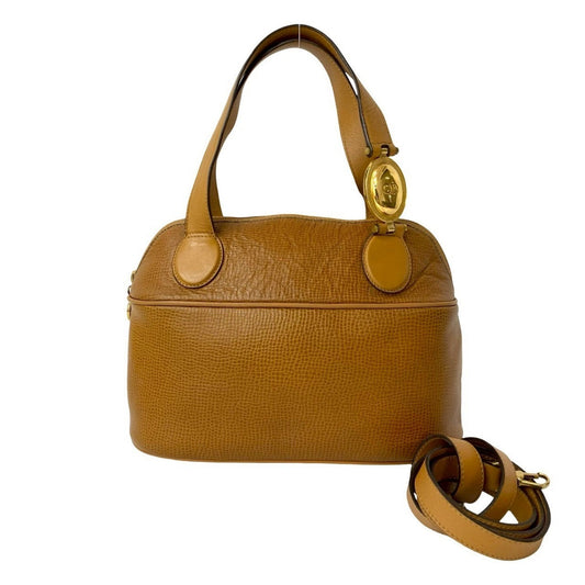 Christian Dior Brown Leather Boston Bag Handbag Shoulder Bag Rovelle Bags