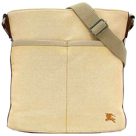 Burberry Beige Orange Canvas Shoulder Bag ( )