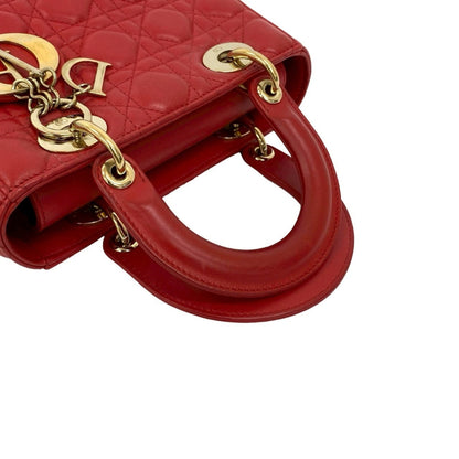 Christian Dior Red Color Leather Handbag Shoulder Bag Style 2 Rovelle Bags
