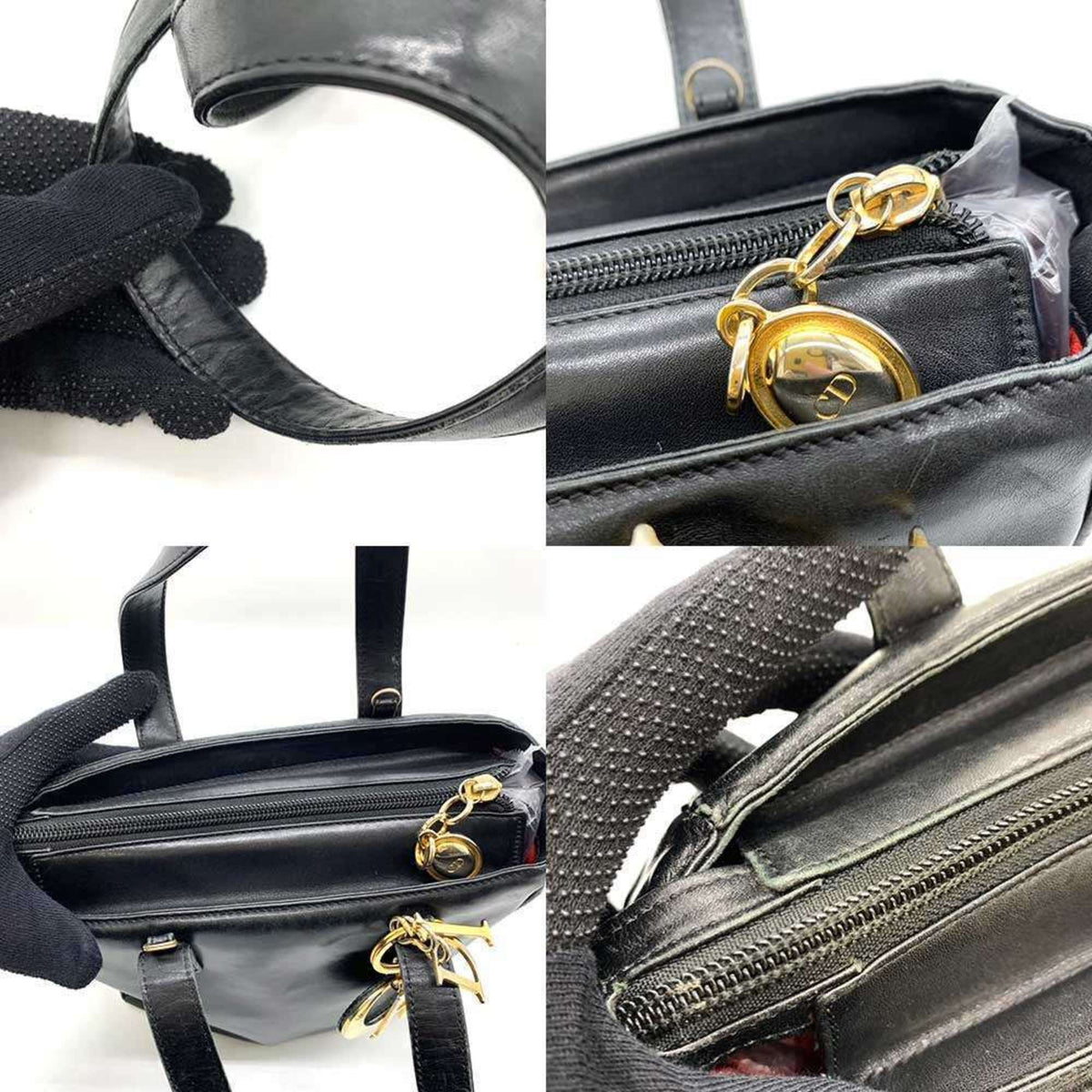 Christian Dior Black Leather Handbag Style 13 Rovelle Bags