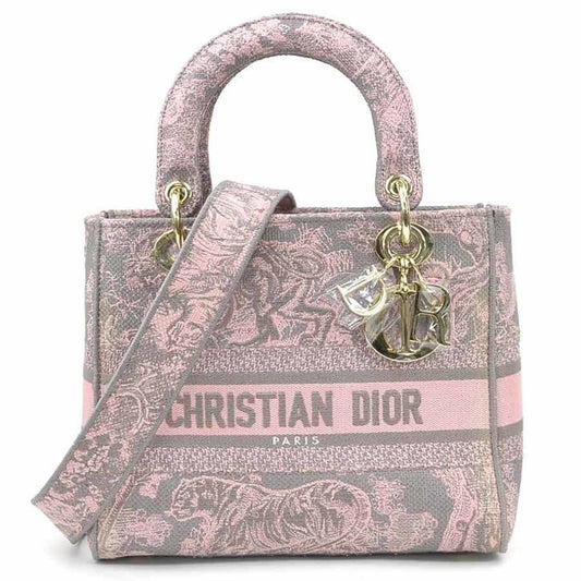 Christian Dior Gray Pink Canvas Handbag Shoulder Bag Rovelle Bags