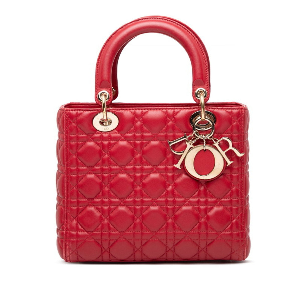 Christian Dior Lady Dior Red Color Leather Handbag Rovelle Bags