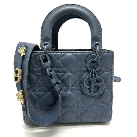 Christian Dior Blue Leather Handbag Shoulder Bag Leather Rovelle Bags