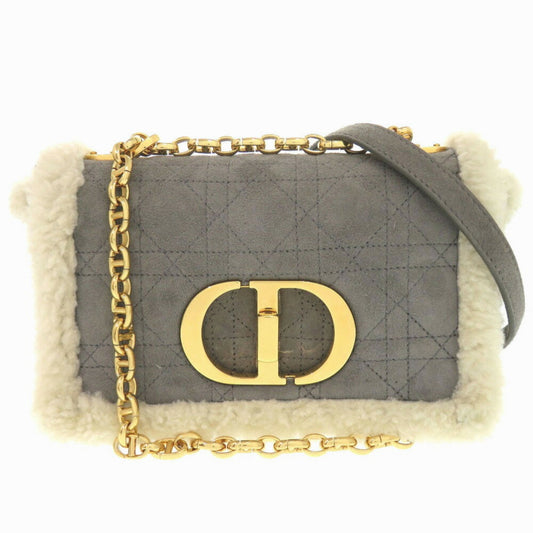 Christian Dior Gray Suede Leather Shoulder Bag Rovelle Bags