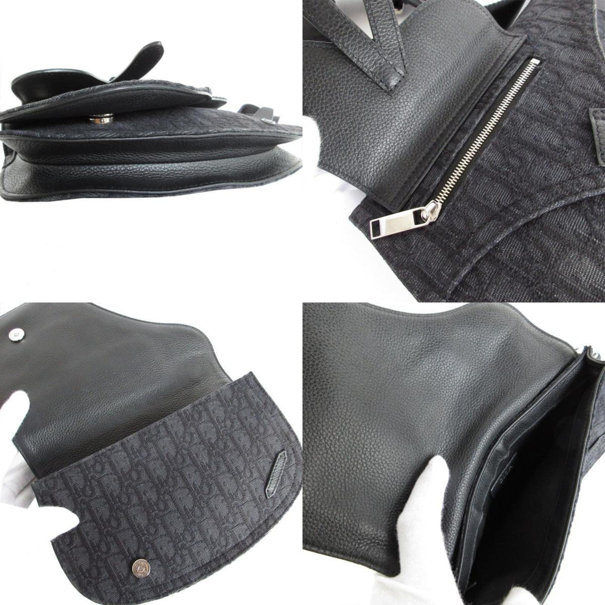 Christian Dior Black Canvas Leather Sling Bag Rovelle Bags