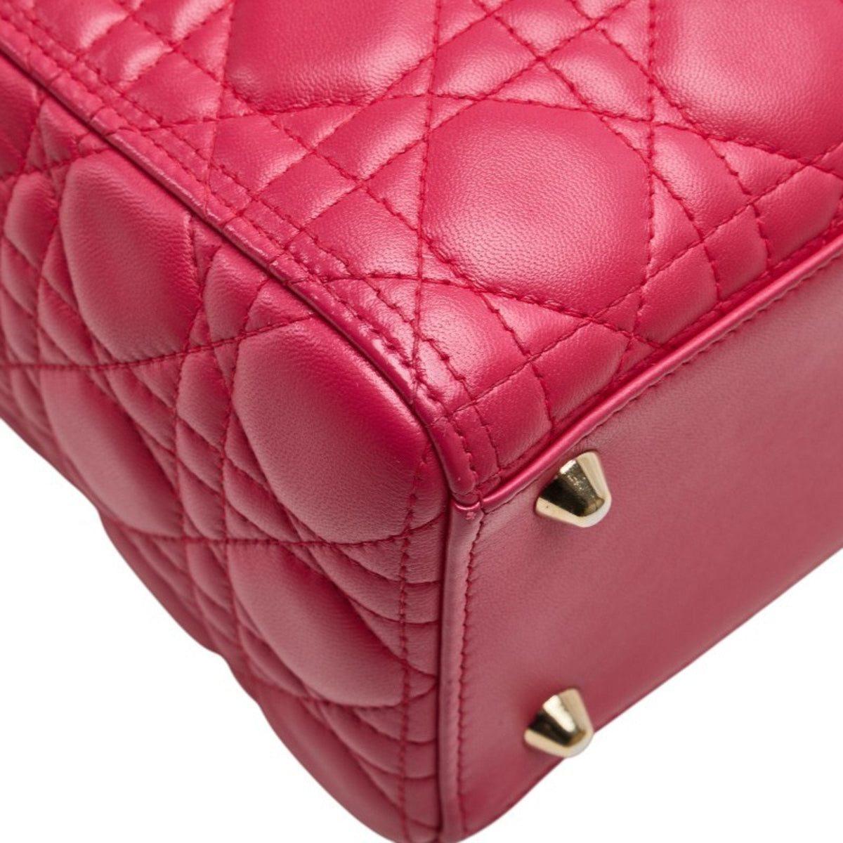 Christian Dior Lady Dior Pink Leather Handbag Shoulder Bag Rovelle Bags
