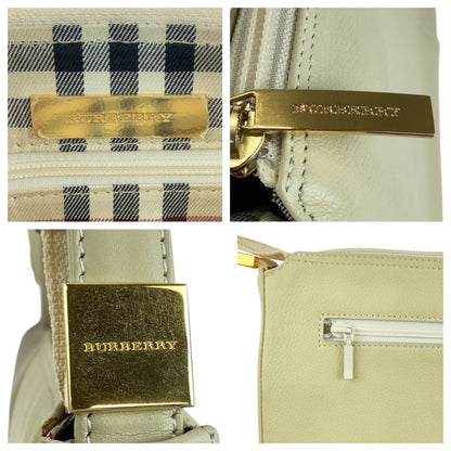 Burberry Cream Off-White Leather Handbag Shoulder Bag ( )