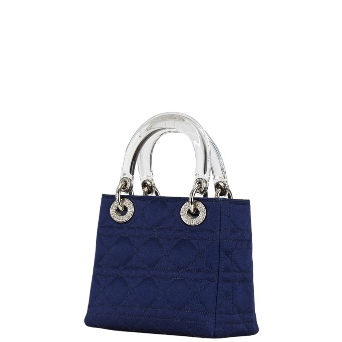 Christian Dior Navy Satin Plastic Handbag Rovelle Bags