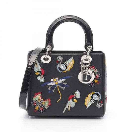 Christian Dior Lady Dior Black Leather Handbag Rovelle Bags