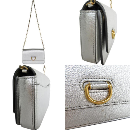 Burberry Silver Leather Shoulder Bag ( )