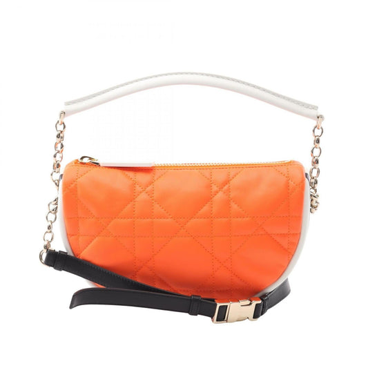 Christian Dior Orange White Leather Shoulder Bag Rovelle Bags