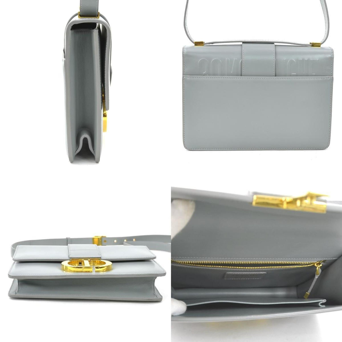 Christian Dior Gray Leather Shoulder Bag Style 6 Rovelle Bags