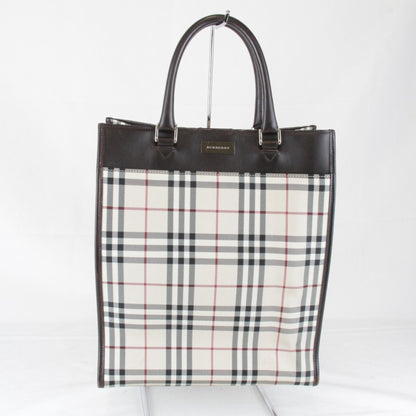 Burberry Beige Canvas Leather Tote Bag ( )