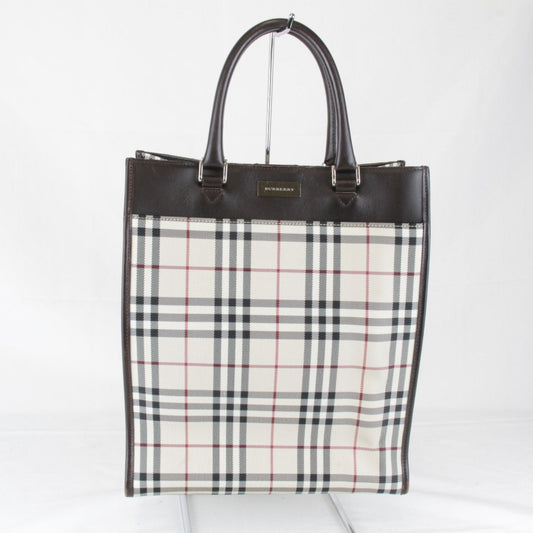 Burberry Beige Canvas Leather Tote Bag ( )