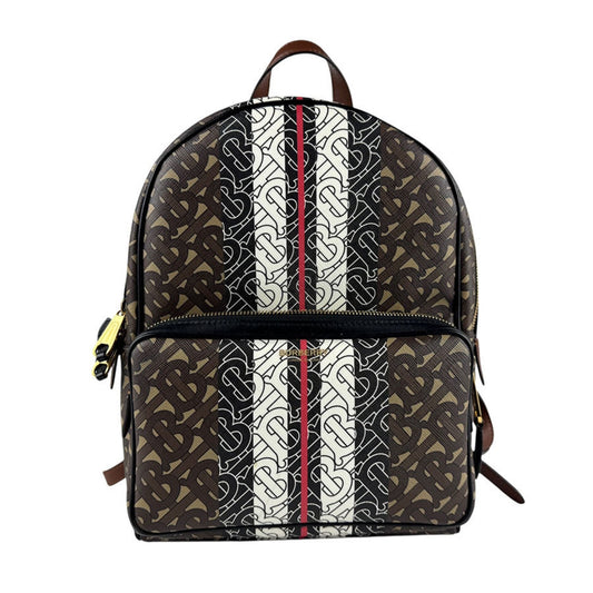Burberry Black Brown White Pvc Leather Backpack ( )