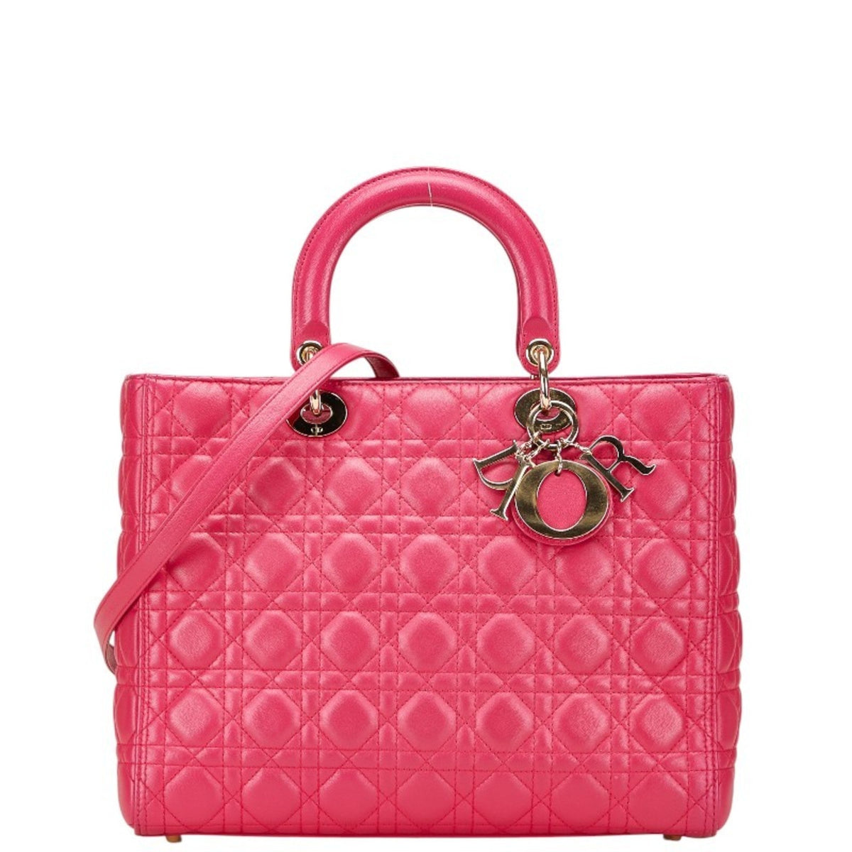 Christian Dior Lady Dior Pink Leather Handbag Shoulder Bag Rovelle Bags