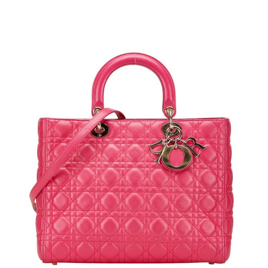 Christian Dior Lady Dior Pink Leather Handbag Shoulder Bag Rovelle Bags