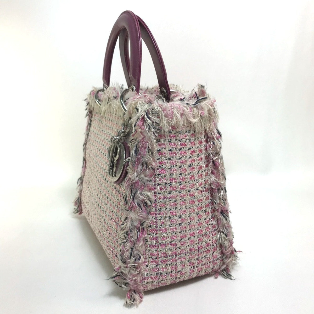 Christian Dior Pink Tweed Handbag Rovelle Bags