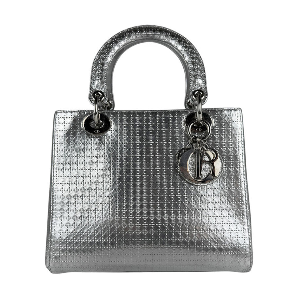 Christian Dior Silver Leather Handbag Shoulder Bag Style 2 Rovelle Bags