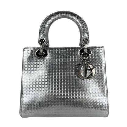 Christian Dior Silver Leather Handbag Shoulder Bag Style 2 Rovelle Bags